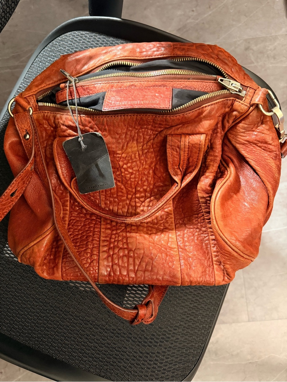 Alexander Wang Rocco Rockie Oxblood Red Studded Leather Crossbody Bag - Picture 4 of 6
